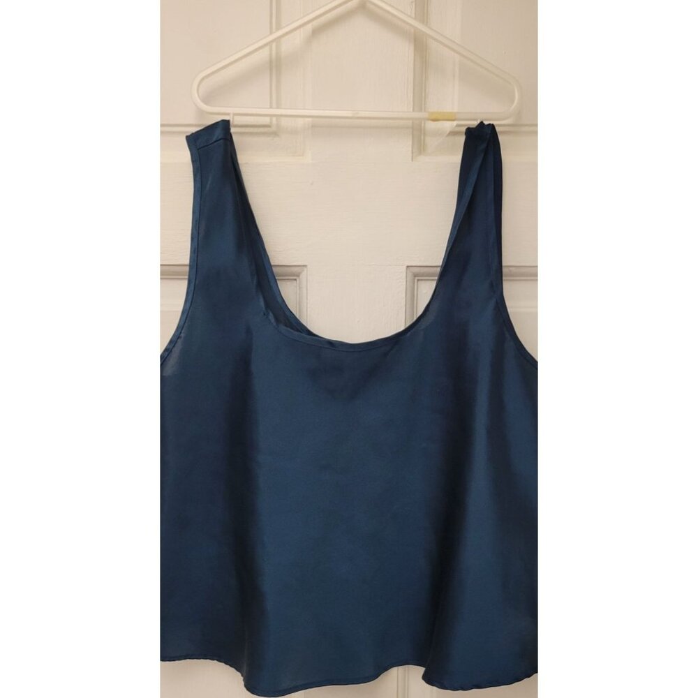 Victorias Secret Womens Blue Sleeveless Polyester Tank Top Scoop Neck S